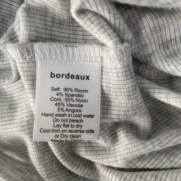 Bordeaux | Women's Light Gray Long Sleeve Tunic Cowl Neck Top Size S - Picture 7 of 7